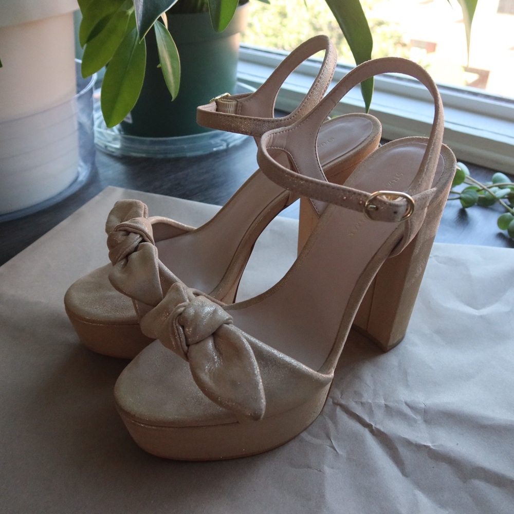 Stuart Weitzman Gold Platform Heels